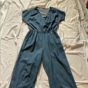 JCrew jumpsuit, chambray, size 10. Cropped.